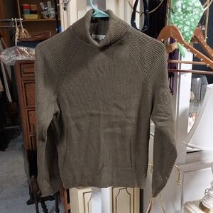 Pria Olive Ribbed Turtleneck Sweater